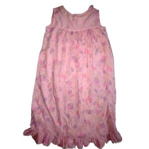 Sz 6X Vintage Gown Slip Dress  Pink Purple Balloons Flowers Lace